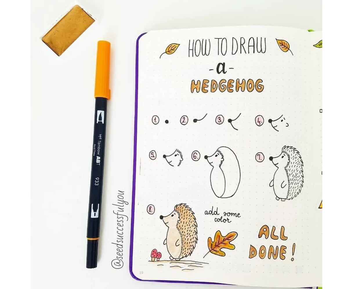 How to draw a Hedgehog